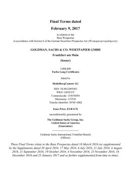 Final Terms dated February 9, 2017