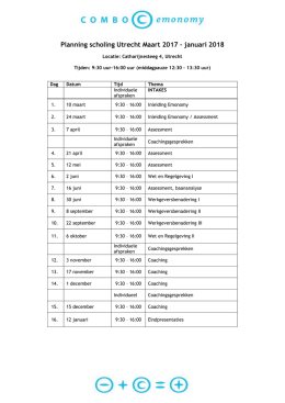 Planning scholing maart