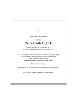 Patrick VAN HULLE - Begrafenissen Stockman