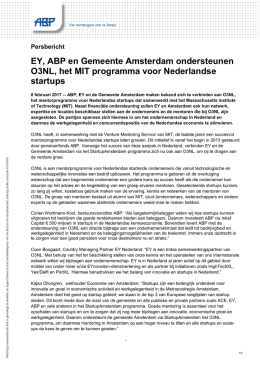 EY, ABP en Gemeente Amsterdam ondersteunen O3NL, het MIT