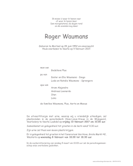 Roger Waumans - Van Hove Begrafenissen