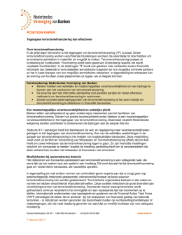 Position Paper Tegengaan terrorismefinanciering