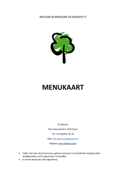 menukaart - De Bosrust