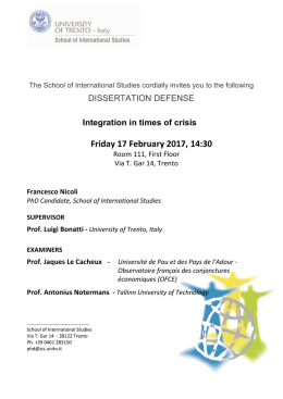 Integration in times of crisis Friday 17 February 2017, 14:30