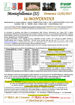 Montefollonico (SI) Domenica 12/02/2017 1&agrave; MONTANINA