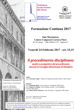 Locandina - Ordine degli Avvocati di Massa Carrara