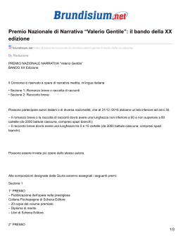 Premio Nazionale di Narrativa “Valerio Gentile”