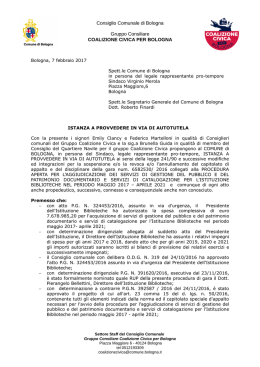 presentazione dell`Istanza - Bologna