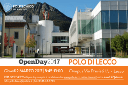 OpenDay2017 Polo Di lECCo - Liceo artistico statale di Brera