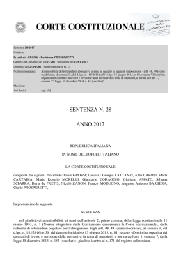 Corte Costituzionale n. 28 del 11 gennaio 2017