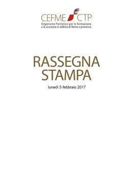 luned&igrave; 5 febbraio 2017