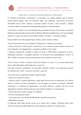 Norme per gli autori del Notiziario - Istituto Italiano di Preistoria e