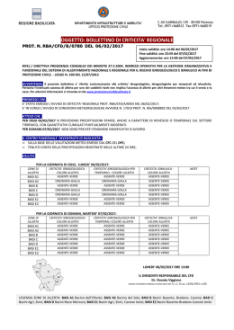 Bollettino del 06 febbraio 2017