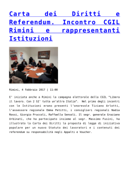 Carta dei Diritti e Referendum. Incontro CGIL Rimini e