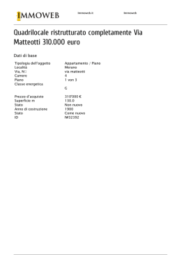 Quadrilocale ristrutturato completamente Via Matteotti 310.000 euro