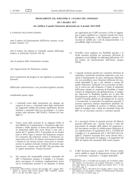 Regolamento (UE) N. 1311/2013 del Consiglio del 2 dicembre 2013