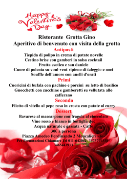 menu san valentino 2017 1 - La Grotta Gino ristorazione