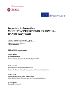 Programma Incontro Mobilità Erasmus +
