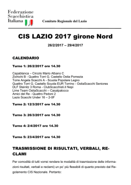 CISLazio2017A - Comitato regionale Lazio scacchi