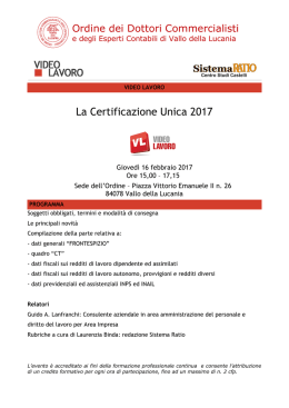 La Certificazione Unica 2017