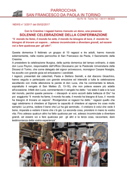 Continua... - Parrocchia San Francesco da Paola in Torino
