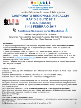 CAMPIONATO REGIONALE RAPID E BLITZ 2017 TULA