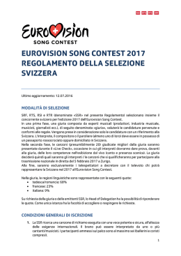 eurovision song contest 2017 regolamento della selezione