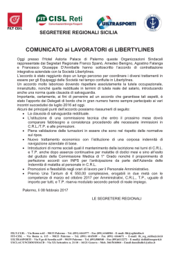 comunicato stampa accordo liberty lines