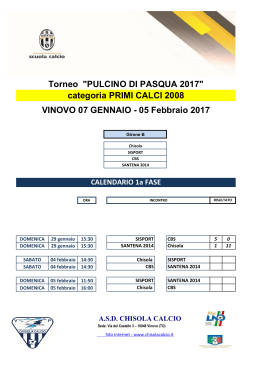 Torneo "PULCINO DI PASQUA 2017" categoria PRIMI CALCI 2008