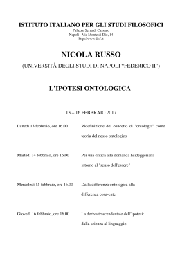 nicola russo - Istituto Italiano per gli Studi Filosofici