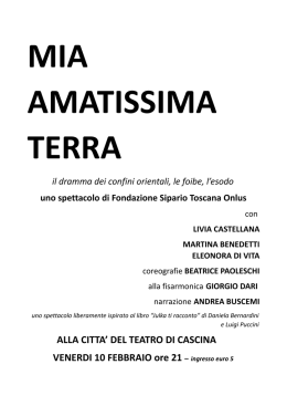 Scheda spettacolo Mia Amatissima Terra (pdf - 61 KB)