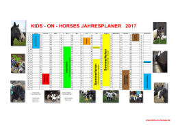 KIDS - ON - HORSES JAHRESPLANER 2017
