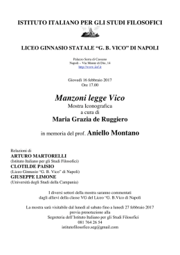 Manzoni legge Vico - Istituto Italiano per gli Studi Filosofici