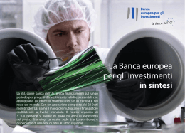 La Banca europea per gli investimenti in sintesi