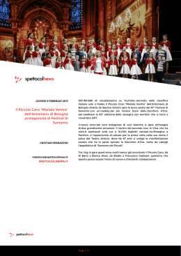 Il Piccolo Coro "Mariele Ventre" dell`Antoniano di Bologna