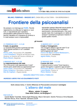 Frontiere della psicoanalisi - Centro Milanese di Psicoanalisi