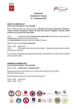 Programma Anteprime di Toscana 11 – 18 febbraio