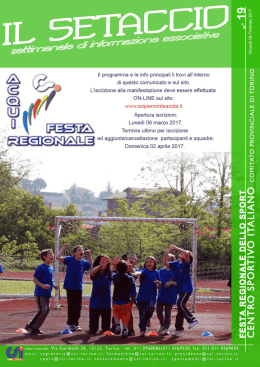 comunicato settimanale n. 19