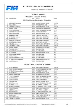 elenco iscritti provvisoria salento swim cup 2017