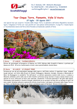 Tour Cinque Terre, Piemonte, Valle D`Aosta