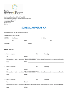 scheda anagrafica - Iseo Mongolfiere