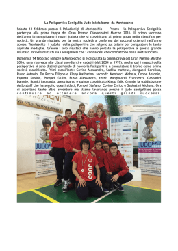 La Polisportiva Senigallia Judo inizia bene da Montecchio