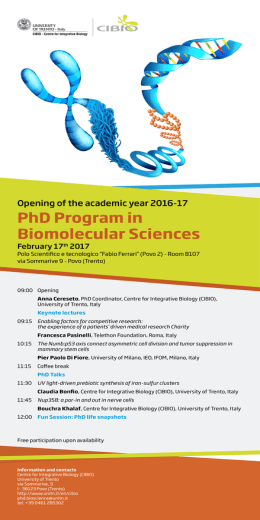 PhD Program in Biomolecular Sciences