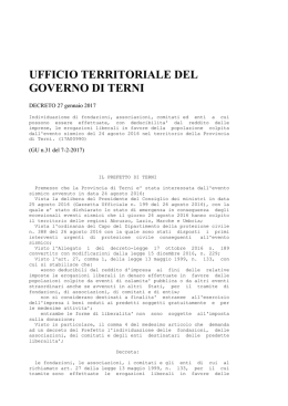 Ufficio territoriale del governo di Terni, decreto 27/01/2017