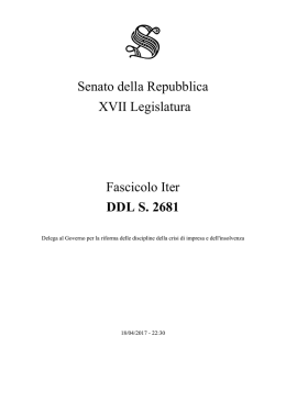 Senato della Repubblica XVII Legislatura Fascicolo Iter DDL S. 2681