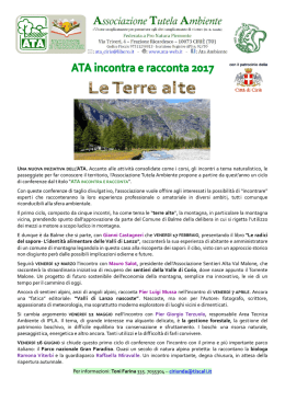 ATA incontra e racconta - ATA – Associazione Tutela Ambiente
