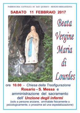Madonna di Lourdes - Parrocchia San Quirico Biogno Breganzona