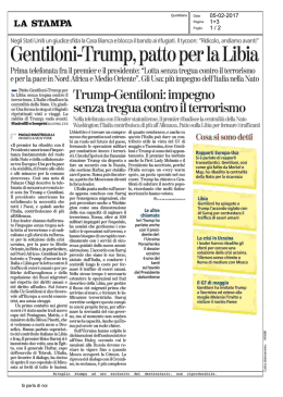 Gentiloni-Trump, patto per la Libia