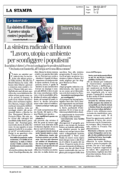 Lavoro, utopia, ambiente per sconfiggere i populismi
