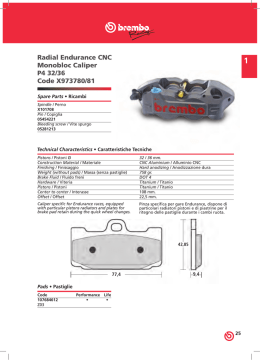 Radial Endurance CNC Monobloc Caliper P4 32/36